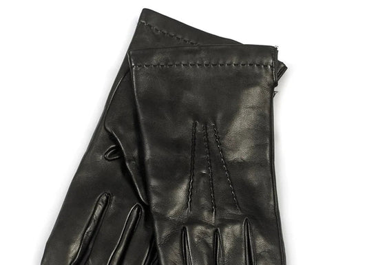 Women's Black Leather Gloves — Classic Fit - RUGGAN
