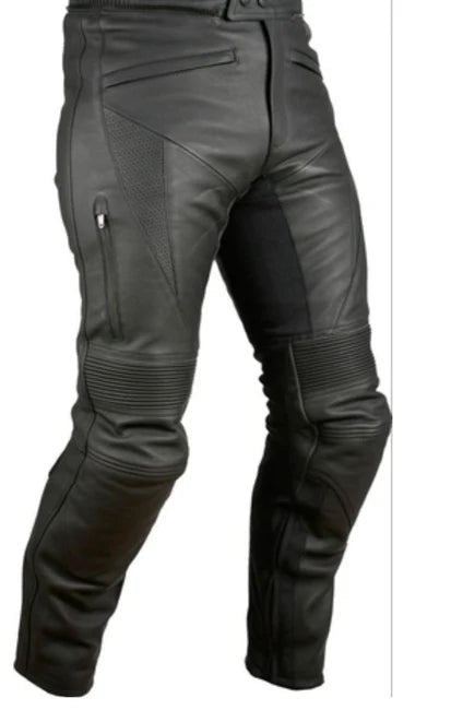 Women's Leather Motorcycle Pants — Padded Knees - RUGGAN