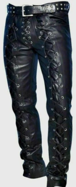 Women's Gothic Leather Pants — Lace-Up & Studded - RUGGAN