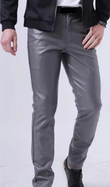 Women's Grey Leather Pants — Tailored Fit - RUGGAN